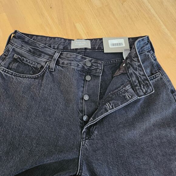 Everlane The Curvy ’90s Cheeky Jean Ankle Button Fly Washed Black Sz 33 NWT - Picture 8 of 9